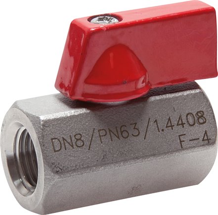 Edelstahl-Minikugelhahn G 1/2" Innengewinde, PN 63