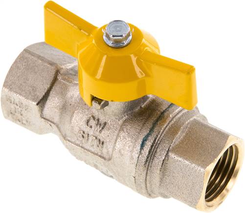 Messing-Kugelhahn, DVGW, Rp 1/2", -0,9 bis 50 bar, Knebelgriff