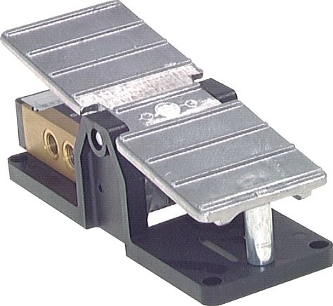 5/3-Wege (Mittelstellung entlüftet)-Fußventil, G 1/4", Federrückstellung