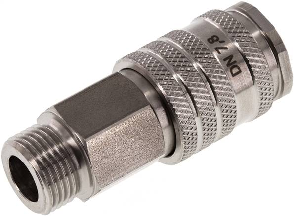Schnellkupplung (NW7,2) G 3/8"(AG), Edelstahl, mit Kugelverriegelung