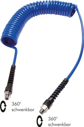 PUR-Spiralschlauch G 1/4"-8 x 5 mm, 6,0 mtr. Arbeitslänge