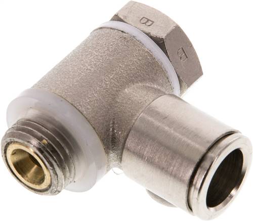 Winkel-Drosselrückschlagventil G 1/4"-10mm,abluftregelnd (Standard), Messing, Eco