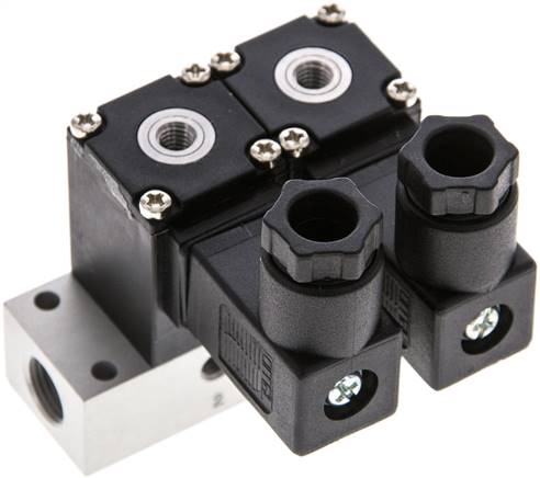 3/2-Wege Magnetventil, M 5, geschlossen (NC), 2-fach 24V=