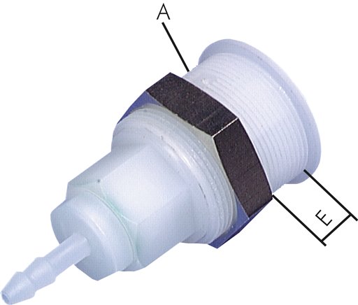 Abreiß-Schnellkupplung (NW5) 6 (1/4")mm Schlauch, PVDF