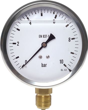 Glycerin-Manometer senkrecht (CrNi/Ms),100mm, 0 - 0,6 bar -Eco-Line