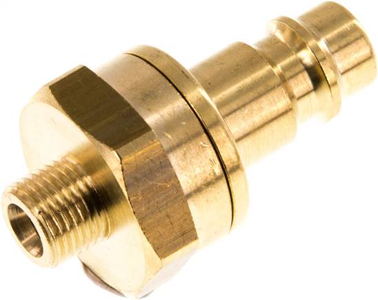 Kupplungsstecker (NW7,2) G 1/8"(AG), Messing, beidseitig absperrend
