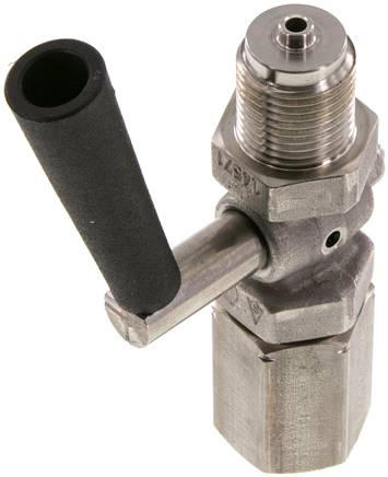 Manometer-Absperrhahn G 1/2" Spannmuffe - Zapfen, 1.4571, ohne Prüfanschluss