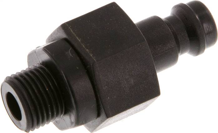 Kupplungsstecker (NW5) G 1/8", POM (AG), beidseitig absperrend
