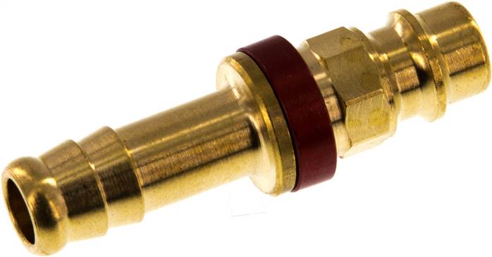 Kupplungsstecker (NW7,2) 9 (3/8")mm Schlauch, rot, Achteck SW12