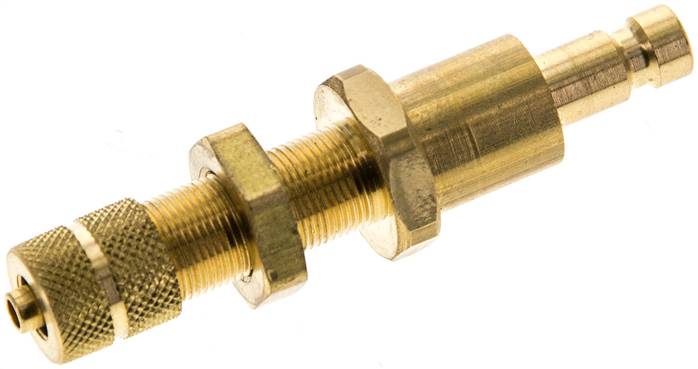 Schott-Kupplungsstecker (NW2,7) 4,3x3mm Schlauch, Messing, beidseitig absperrend