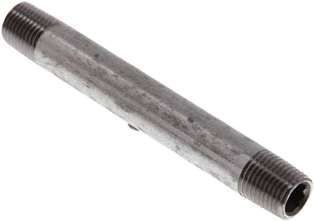 Rohrdoppelnippel R 1/4"-100mm, Stahlrohr ST 37 verzinkt