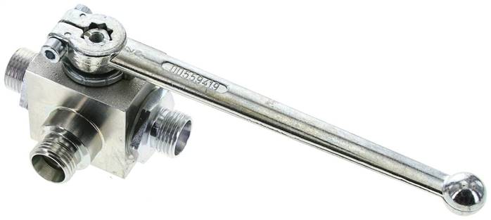 Hochdruck-3-Wege Kugelhahn, T-Bohrung, 12 L (M18x1,5), 0 bis 315bar