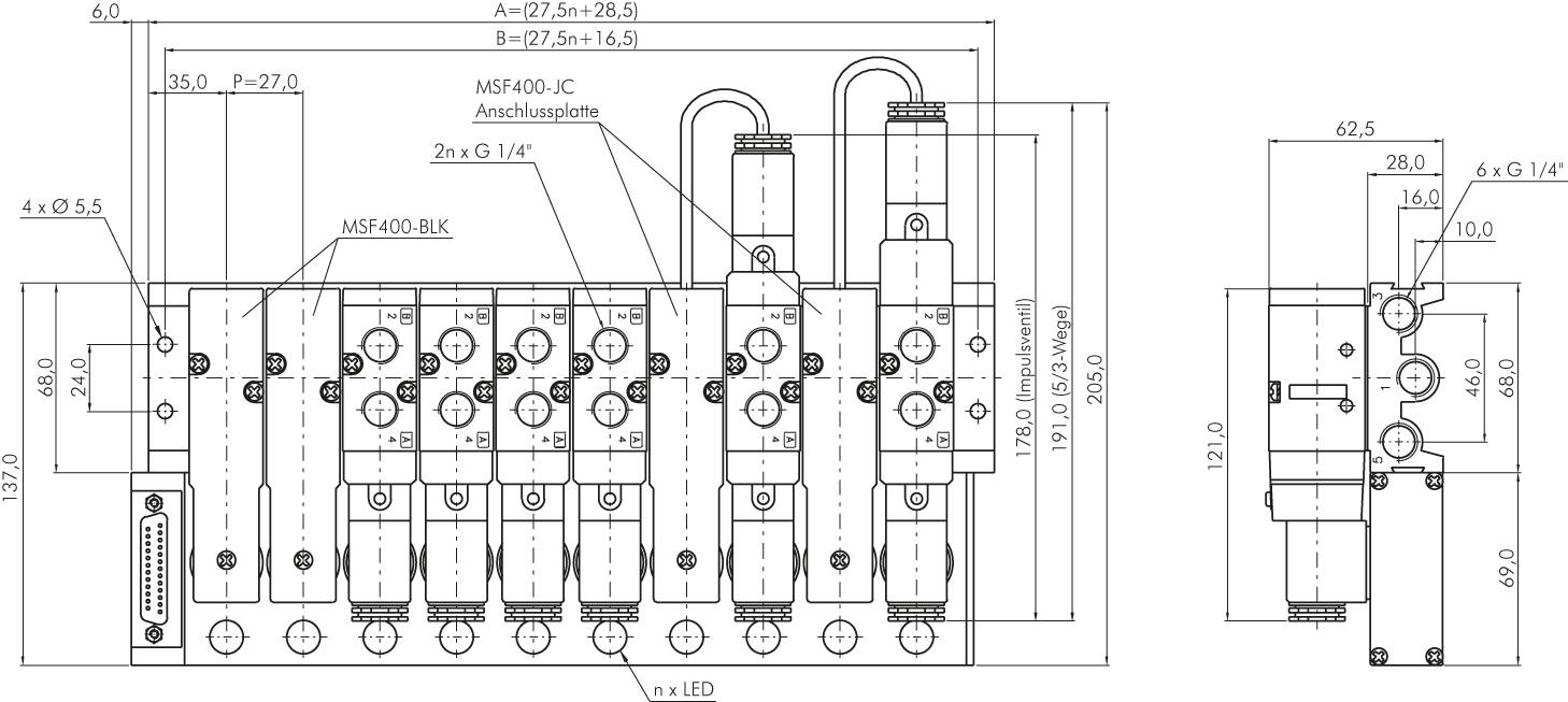 SF4000 - Terminalbox ohne Sprungmodul (8 Stat.)