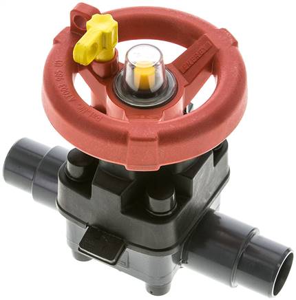 PVC-Membranventil (Hand) PVC / FKM, 25mm Klebestutzen