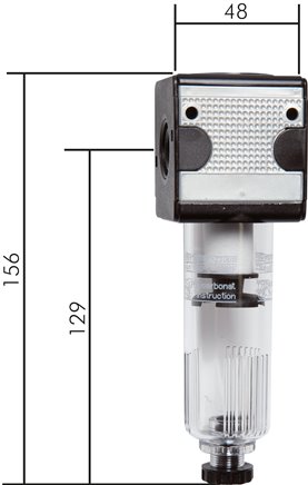 MULTIFIX Filter, G 3/8", Baur. 1, Kunststoffbehälter , mit Schutzkorb, Kondensatablass automatisch
