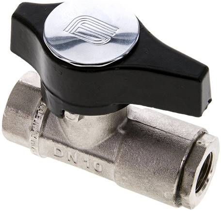 Hochdruck-Kugelhahn G 3/8", Messing vernickelt