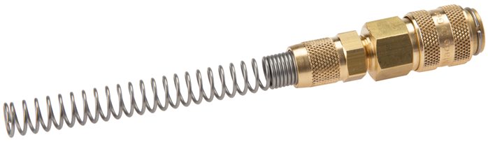 Schnellkupplung (NW5) 8x6mm Schlauch m. Knickschutz, schwarz