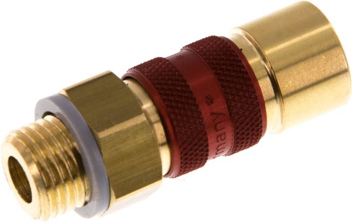 Schnellkupplung (NW5) G 1/4"(AG), rot, Achteck SW10