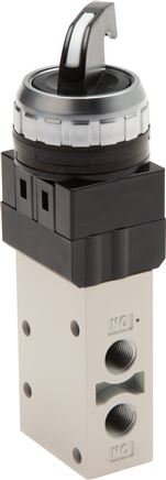 3/2-Wege Ventil G 1/8", Drehschalter schwarz