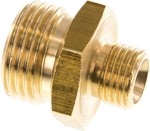 Doppelnippel G 1/2"-G 1/4", Messing/Rotguss