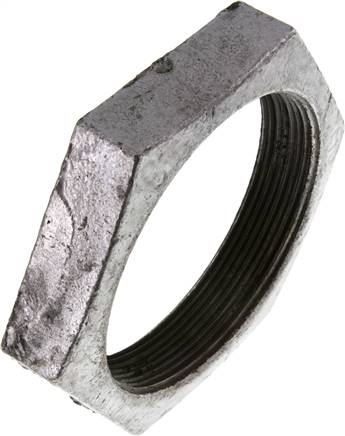 Gegenmutter Rp 3", Temperguss verzinkt