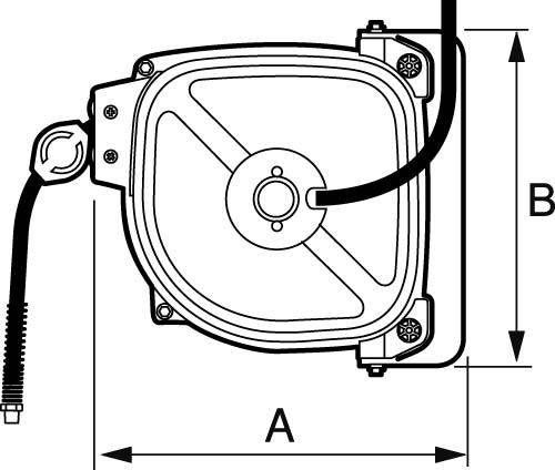 B-WARE I Prevost Industrie-Schlauchaufroller 15 m - 8x12 mm DRF 0815ES mit Sicherheitskupplung ESI 07