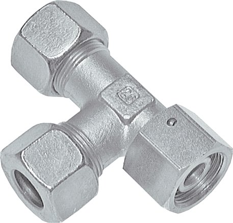 Einstellb. L-Schneidringverschraubung 12 L (M18x1,5), Stahl verzinkt, mit Dichtkegel und O-Ring