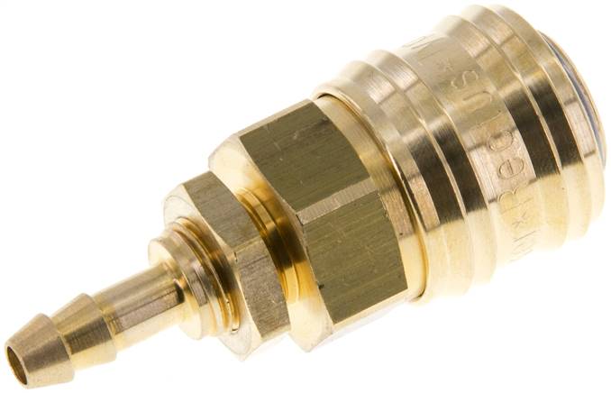 Schott-Schnellkupplung (NW7,2) 6 (1/4")mm Schlauch, Messing, für Stecker beidseitig absperrend