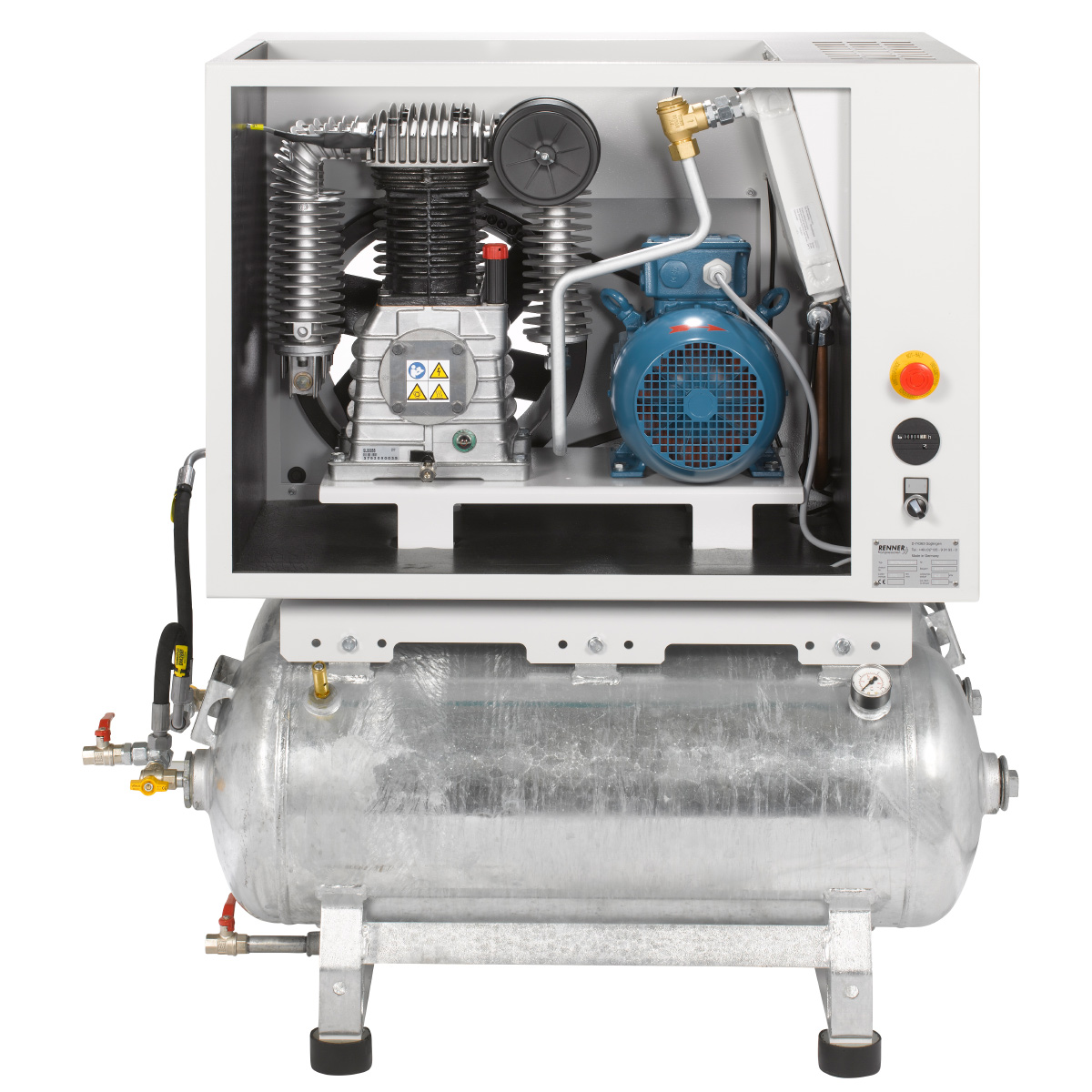 RENNER RIKO 700/2x90 S Industrie-Kolbenkompressor 10 bar - Behälter , zulassungsfrei, Schalldämmbox