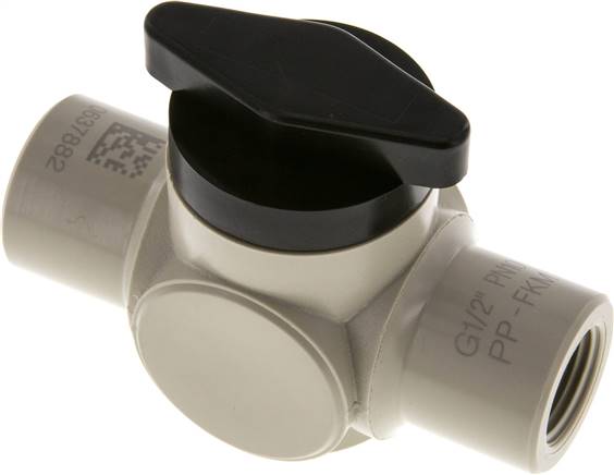 Kugelhahn, Polypropylen, G 1/2", PN 10, KH 122 PP