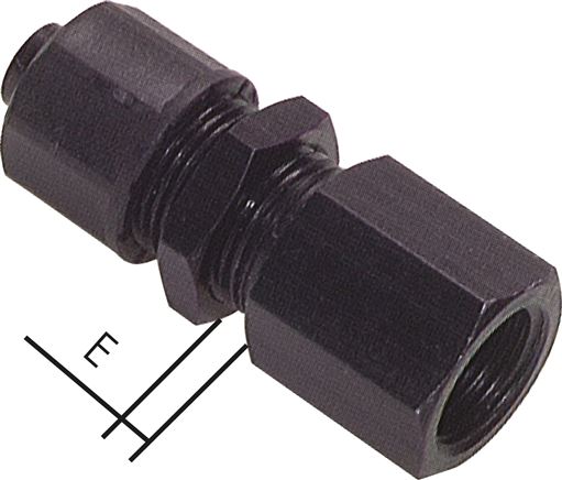 Aufschraub-Schott-Verschraubung G 1/4"-8x6mm,Aluminium