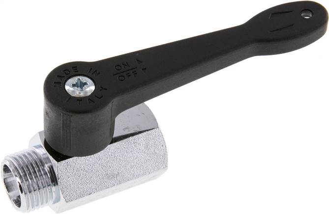 Minikugelhahn langer Griff, G 3/8" Innengewinde / Außengewinde, PN 15