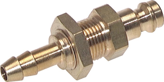 Schott-Kupplungsstecker (NW5) 4mm Schlauch, Messing