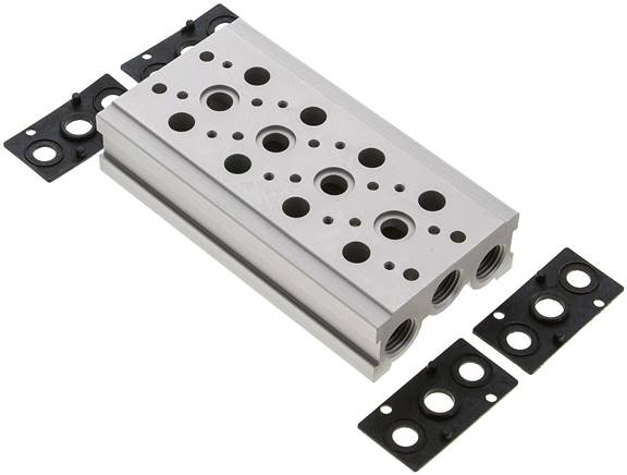 Reihenleiste (4-fach) für SF3000 (5/2 und 5/3-Wege)