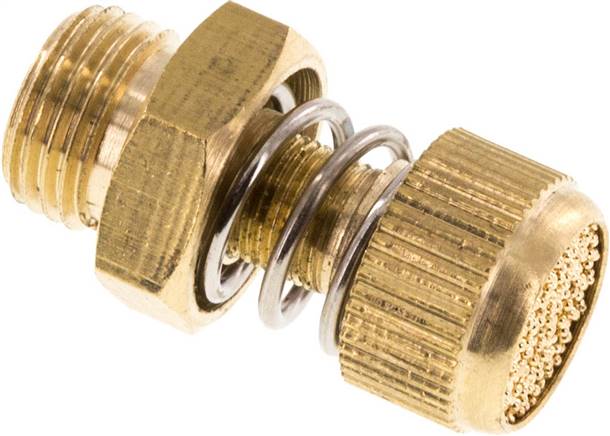 Drosselschalldämpfer G 1/8", Messing, Rändelschraube