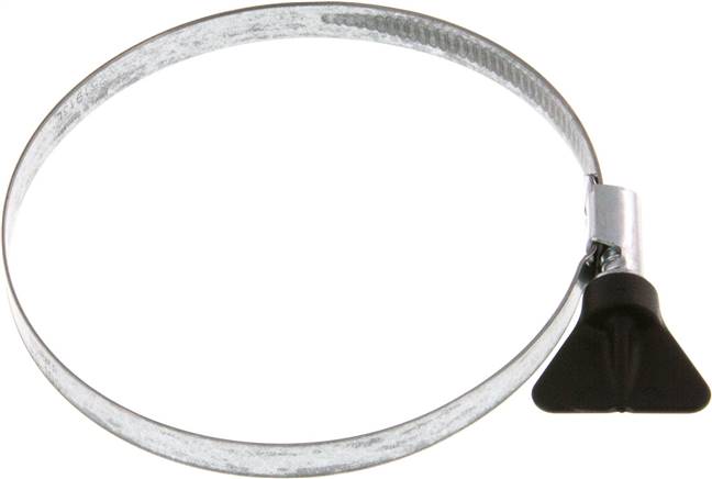 9mm Schlauchschelle 80 - 100mm, Stahl verzinkt (W1) (NORMA) mit Flügelgriff