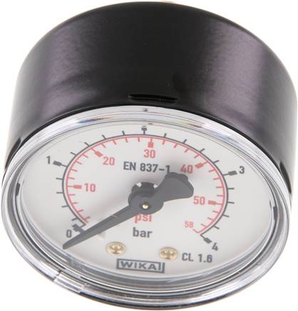 Manometer waagerecht (ST/Ms), 50mm, 0 - 4 bar, G 1/4"