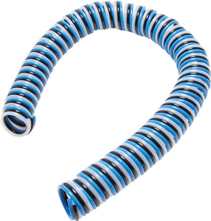 PU-Spiralschlauch 8 x 6mm 5,0mtr. Arbeitsl. Trio-Schlauch (3-fach), radialer Abgang