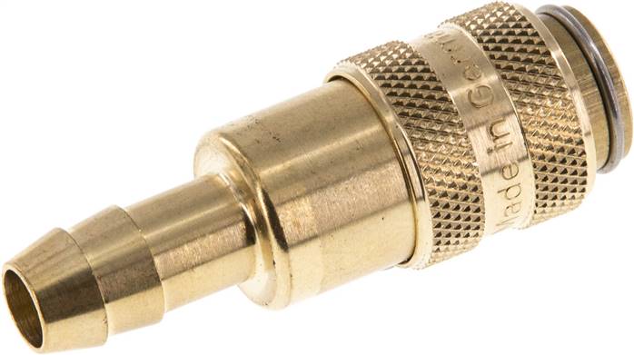 Schnellkupplung (NW5) 8 (5/16")mm Schlauch, Messing, für Stecker beidseitig absperrend