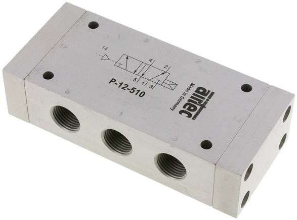 5/2-Wege Pneumatikventil mit Luftfeder, G 1/2"