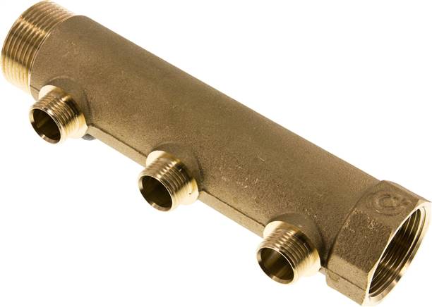 Verteilerrohr G 1-1/4"(IG/AG), Abgang 3 x G 1/2" (AG)