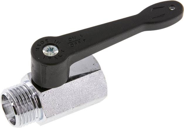 Minikugelhahn langer Griff, G 1/2" Innengewinde / Außengewinde, PN 15