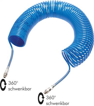 PA-Spiralschlauch G 1/2"-15 x 12 mm, 2,5 mtr. Arbeitslänge, natur