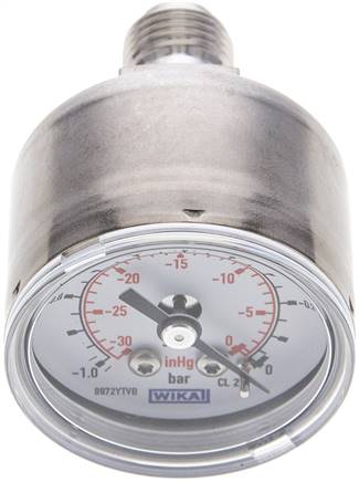 ES-Manometer waagerecht, 40mm, -1 bis 0 bar, G 1/4"