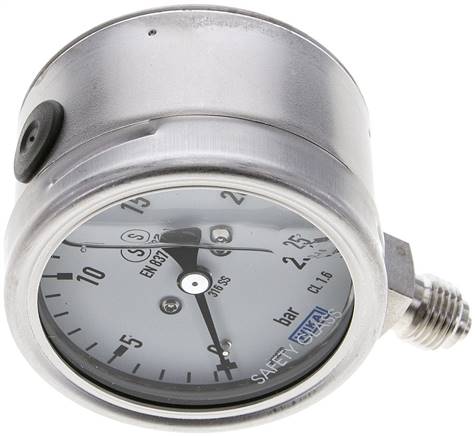 Gly.-Sicherheits-Manometer senkrecht,63mm, 0 - 25 bar
