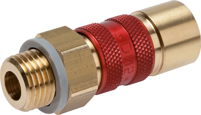 Schnellkupplung (NW5) G 1/4"(AG), rot, Achteck SW10
