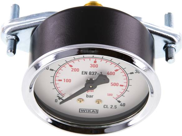Einbaumanometer, 3-kant-Frontring, 63mm, 0 - 40 bar