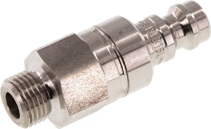 Kupplungsstecker (NW5) G 1/8"(AG), 1.4404, beidseitig absperrend