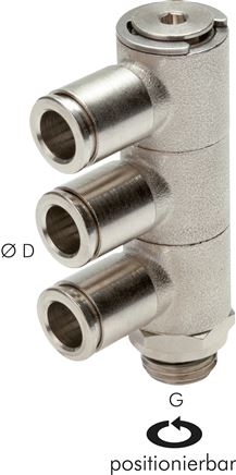 Steck-Mehrfachverteiler, 3-fach G 1/8"-8mm, IQS-MSV (Standard)