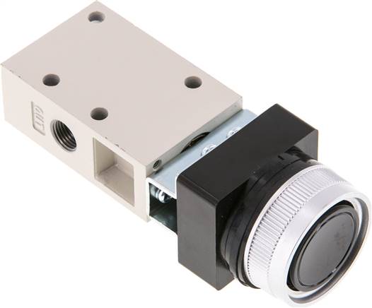 3/2-Wege Ventil G 1/8", Drucktaster schwarz